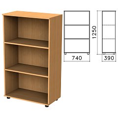 Шкаф (стеллаж) "Монолит", 740х390х1250 мм, 2 полки, цвет бук бавария, ШМ51.1 фото