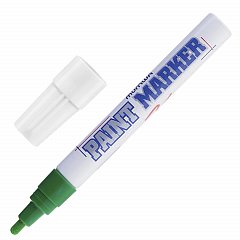 Маркер-краска лаковый (paint marker) MUNHWA, 4 мм, ЗЕЛЕНЫЙ, нитро-основа, алюминиевый корпус, PM-04 фото