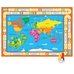 Настольная обучающая игра "Мегафлагомания", карта мира, 200 карточек, ГЕОДОМ, 58427 фото