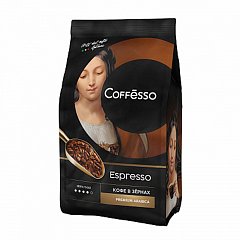 Кофе в зернах COFFESSO "Espresso", 1000 г, вакуумная упаковка, 101215 фото