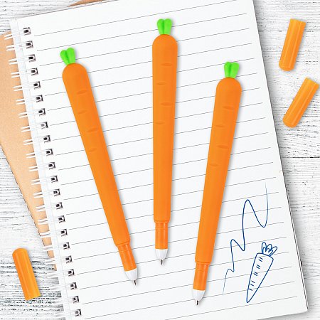 Ручка фигурная шариковая ЮНЛАНДИЯ "Морковка", мягкий силиконовый корпус, СИНЯЯ, пишущий узел 0,7 мм, 143778 фото