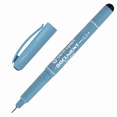 Ручка капиллярная (линер) ЧЕРНАЯ CENTROPEN "Document", трехгранная, линия письма 0,3 мм, 2631/0,3, 2 2631 0102 фото