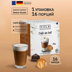 Кофе в капсулах FIELD "Cafe au Lait" для кофемашин Dolce Gusto, 16 порций, ГЕРМАНИЯ, ш/к 70041, C10100104017 фото