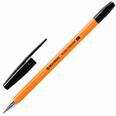 Ручка шариковая BRAUBERG "M-500 ORANGE", ЧЕРНАЯ, корпус оранжевый, узел 0,7 мм, линия письма 0,35 мм, 143449 фото