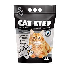 Наполнитель впитывающий силикагелевый CAT STEP Arctic Black&White, 3,8 л фото