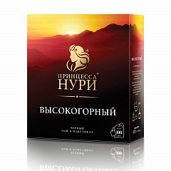 Чай ПРИНЦЕССА НУРИ "Высокогорный", черный, 100 пакетиков по 2 г, 0201-18-А6 фото