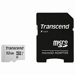 Карта памяти microSDHC 32 GB TRANSCEND UHS-I U3, 95 Мб/сек (class 10), адаптер, TS32GUSD300S-A фото