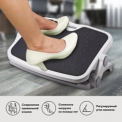 Подставка для ног BRAUBERG, офисная, 45х35 см, 2 положения, серая, 530363 фото
