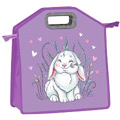 Папка-сумка ЮНЛАНДИЯ, 1 отделение, фетровые ручки, 34х30х11 см, "Little bunny", 270998 фото