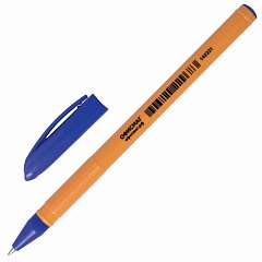 Ручка шариковая масляная ОФИСМАГ, СИНЯЯ, корпус оранжевый, узел 0,7 мм, линия письма 0,35 мм, 143221 фото