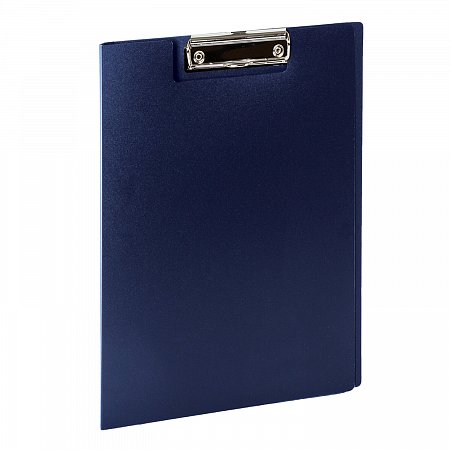 Папка-планшет STAFF, А4 (310х230 мм), с прижимом и крышкой, пластик, синяя, 0,5 мм, 229220 фото