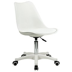 Кресло стул BRABIX "Eames MG-310 PL", пластик белый, экокожа белая, 532926 фото