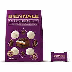 Конфеты шоколадные BIENNALE Quadra "Plombire" с пломбиром, ассорти, 160 г, 11113112 фото