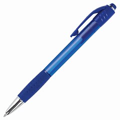 Ручка шариковая автоматическая с грипом BRAUBERG SUPER, СИНЯЯ, корпус синий, узел 0,7 мм, линия письма 0,35 мм, 143374 фото
