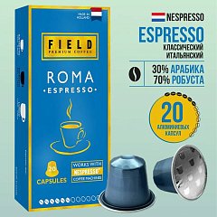 Кофе в капсулах FIELD "Roma Espresso" для кофемашин Nespresso, 20 порций, НИДЕРЛАНДЫ, ш/к 70096, C10100104018 фото