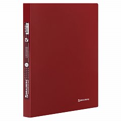 Папка с металлическим скоросшивателем и внутренним карманом BRAUBERG "Диагональ", темно-красная, до 100 листов, 0,6 мм, 221355 фото