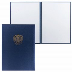 Папка адресная балакрон с гербом России, формат А4, синяя, ПМ4002-104 фото