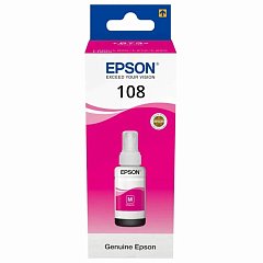 Чернила EPSON 108 (C13T09C34A) для СНПЧ EPSON L8050 /L8100 /L18050, пурпурные, ОРИГИНАЛЬНЫЕ фото