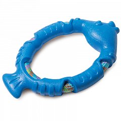 Игрушка для собак из термопластичной резины "Рыбка с плетеной веревкой", 220мм, серия AQUA, Triol фото