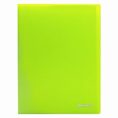 Папка 40 вкладышей BRAUBERG "Neon", 25 мм, неоновая зеленая, 700 мкм, 811821 фото