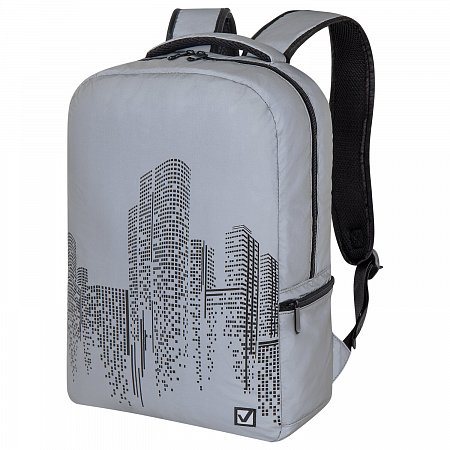Рюкзак BRAUBERG REFLECTIVE универсальный, светоотражающий, "City", серый, 42х30х13 см, 270757 фото