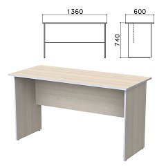 Стол письменный "Бюджет", 1360х600х740 мм, дуб шамони светлый, 402661-430 фото