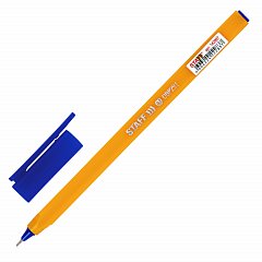 Ручка шариковая масляная STAFF EVERYDAY OBP-291, СИНЯЯ, трехгранная, корпус оранжевый, линия письма 0,35 мм, 142997 фото