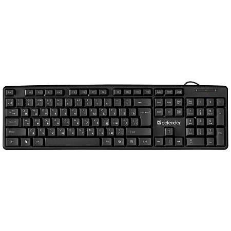 Клавиатура проводная DEFENDER Element HB-520, USB, 104 клавиши + 3 дополнительные клавиши, черная, 45522 фото