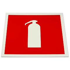 Знак пожарной безопасности "Огнетушитель", 200*200х2мм, пластик, фотолюминесцентный, F04, код 1С/F 04 фото