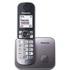 Радиотелефон PANASONIC KX-TG6811RUM, память 50 номеров, АОН, повтор, спикерфон, полифония, 10-100 м, серый фото