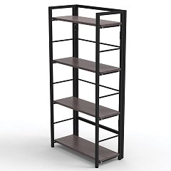 Стеллаж BRABIX "Smart SH-005", 605х290х1193 мм, ЛОФТ, прямой, складной, металл/ЛДСП ясень, каркас черный, 641869 фото