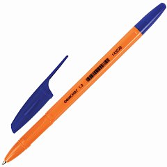 Ручка шариковая ОФИСМАГ "X-333 Orange", СИНЯЯ, корпус оранжевый, узел 1 мм, линия письма 0,5 мм, 143228 фото