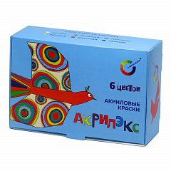 Краски акриловые "Акрилэкс", 6 цветов по 20 мл, в баночках, 24-6.20-50 фото