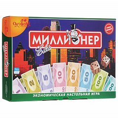 Игра настольная "Миллионер Elite", игровое поле, банкноты, жетоны, акции, полисы, ORIGAMI, 00111 фото