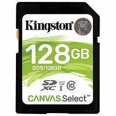 Карта памяти SDXC 128 GB KINGSTON Canvas Select Plus UHS-I U1, 100 Мб/сек (class 10), SDS2/128GB фото