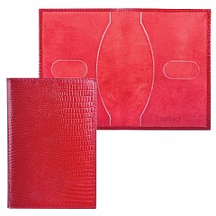 Обложка для паспорта BEFLER "Ящерица", натуральная кожа, тиснение, красная, О.1-3 фото