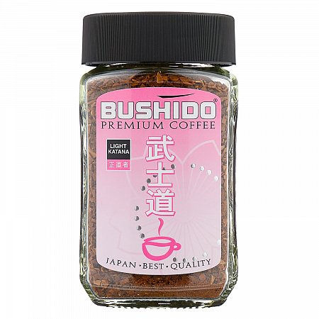 Кофе растворимый BUSHIDO "Light Katana", сублимированный, 100г, 100% арабика, стеклянная банка,10325, BU10009006 фото