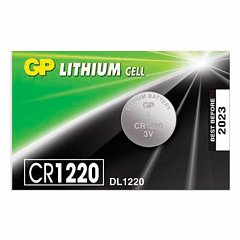 Батарейка GP Lithium, CR1220, литиевая, 1 шт., в блистере (отрывной блок), CR1220RA-7C5 фото