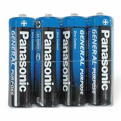 Батарейки КОМПЛЕКТ 4 шт., PANASONIC AA R6 (316), солевые, пальчиковые, в пленке, 1.5 В фото