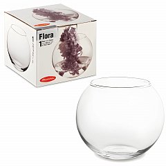 Ваза "Flora", круглая, высота 10 см, стекло, PASABAHCE, 43417 фото