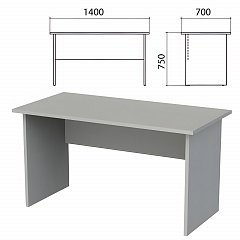 Стол письменный "Этюд", 1400х700х750 мм, серый, 400028-03 фото