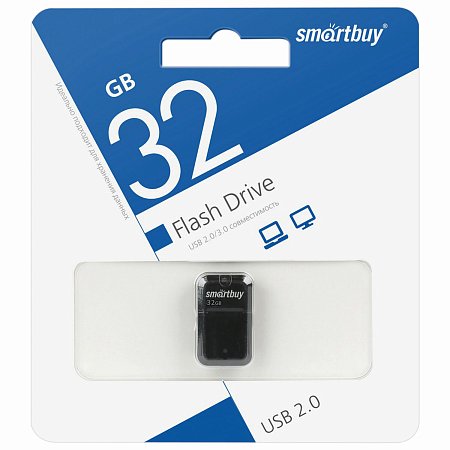 Флеш-диск 32 GB, SMARTBUY Art, USB 2.0, черный, SB32GBAK фото