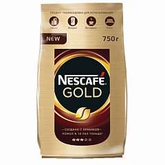 Кофе молотый в растворимом NESCAFE (Нескафе) "Gold", сублимированный, 750 г, мягкая упаковка, 01951, 12348310 фото