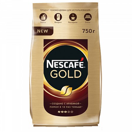Кофе молотый в растворимом NESCAFE (Нескафе) "Gold", сублимированный, 750 г, мягкая упаковка, 01951, 12348310 фото