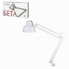 Светильник настольный "Бета", на струбцине, лампа накаливания/люминесцентная/светодиодная до 60 Вт, белый, высота 70 см, Е27 фото