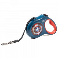 Поводок-рулетка для собак Marvel Капитан Америка S, 5м до 12кг, лента, Triol-Disney фото