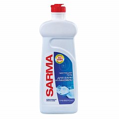 Чистящее средство для ванн и раковин антибактериальное 500 мл SARMA "Свежесть", гель, без хлора, 80796 фото