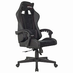 Кресло компьютерное BRABIX "Striker GM-121", синхромеханизм, 2 подушки, экокожа/велюр, черное, 532962 фото