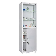 Шкаф медицинский 1-створчатый HILFE "МД 1 1760/SG" 1850х600х400 мм, стекло, белый, S26199204509 фото
