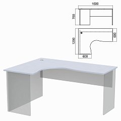 Стол компактный ЧАСТЬ 1 "Арго", 1600х1200х760 мм, левый, серый фото